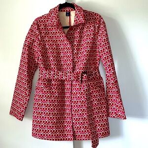 Gap Raincoat in Red and Pink Tulip Flowered Print